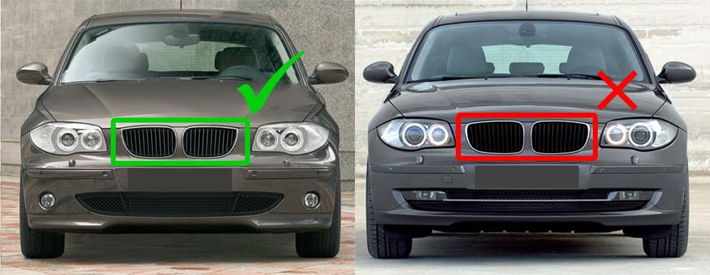 BMW E81 E82 E87 E88 M-look Kiiltävän mustat munuaiset