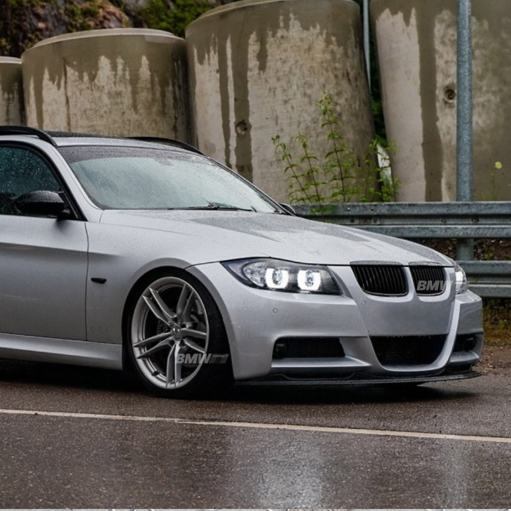 BMW E90 E91 05-08 M-Sport etupuskurin hockhenheim kiiltävän musta splitteri etulippa