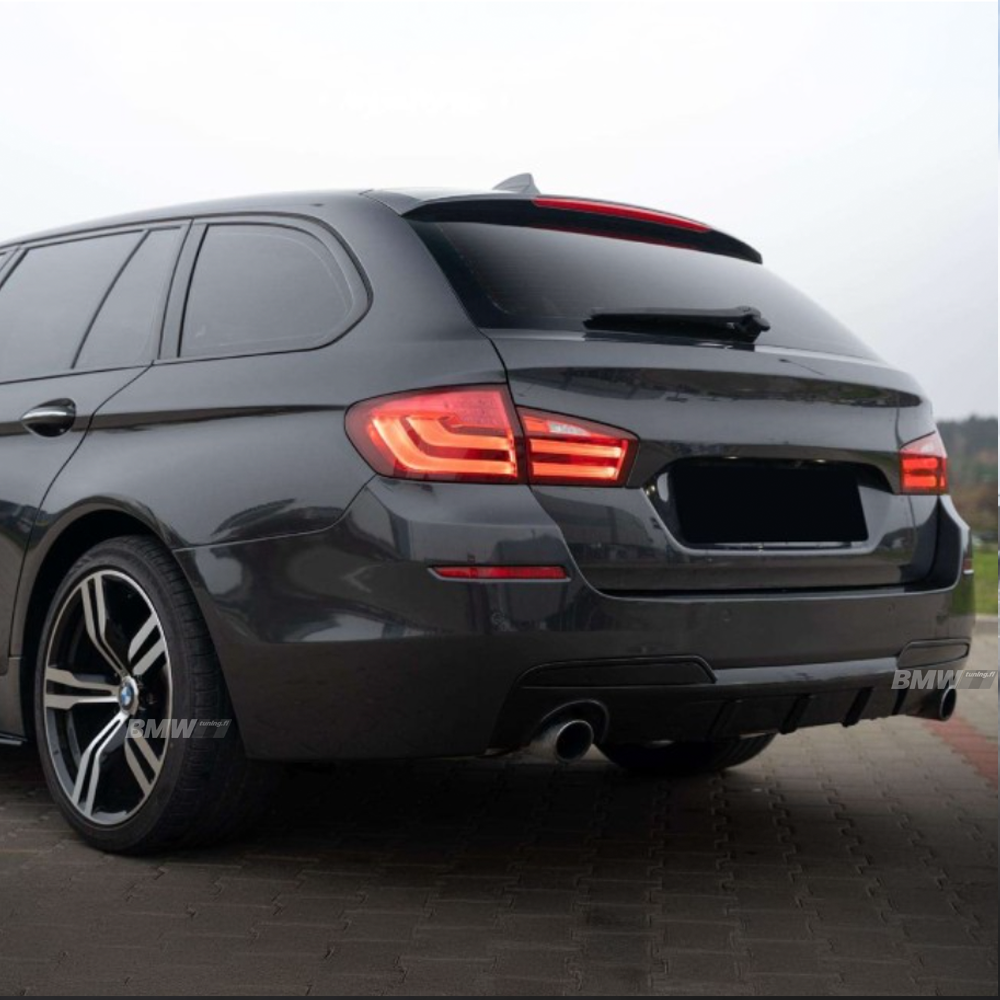 Bmw F10 F11 kiiltävän musta M-performance look diffuusori tuplaulostuloilla