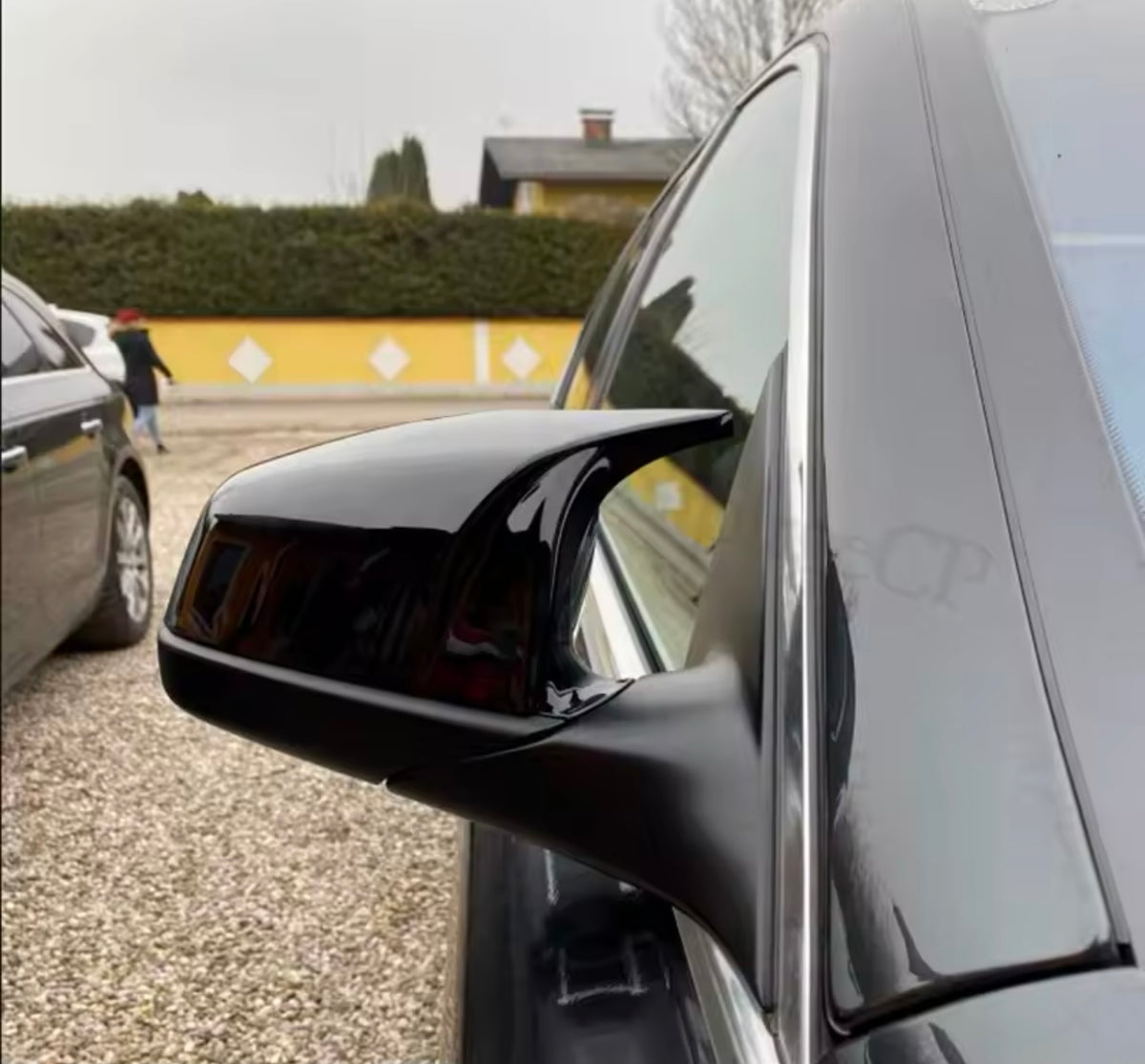 BMW E60 E61 F10 F11 LCI glossy black M-look mirror caps