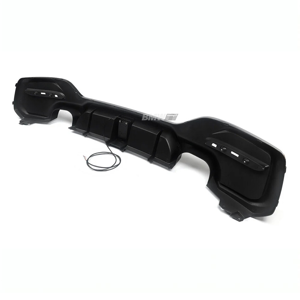 BMW F20 F21 LCI rear bumper diffuser with brake light glossy
black