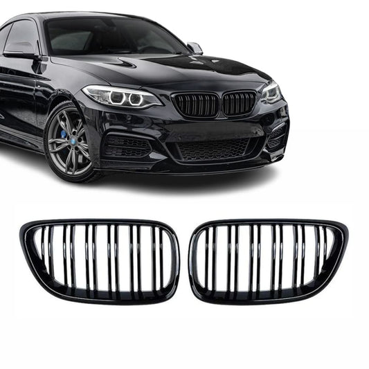 BMW F22 F23, kiiltävän mustat M-Look munuaiset