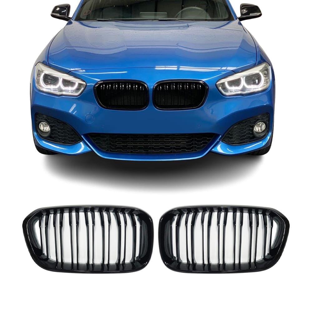 BMW F20 F21 LCI, kiiltävän mustat M-Look munuaiset