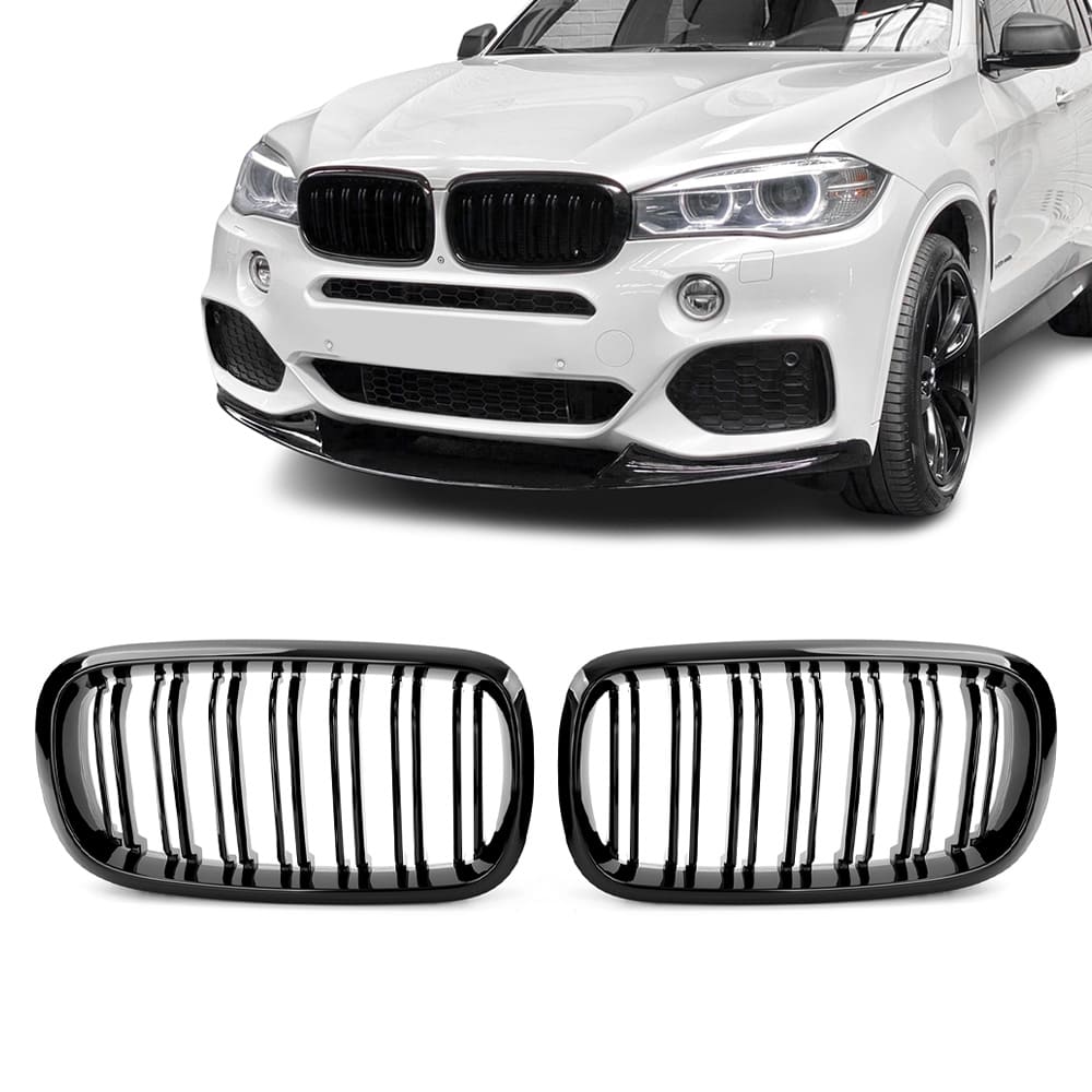BMW X5 F15 X6 F16, M-Look kiiltävän mustat munuaiset