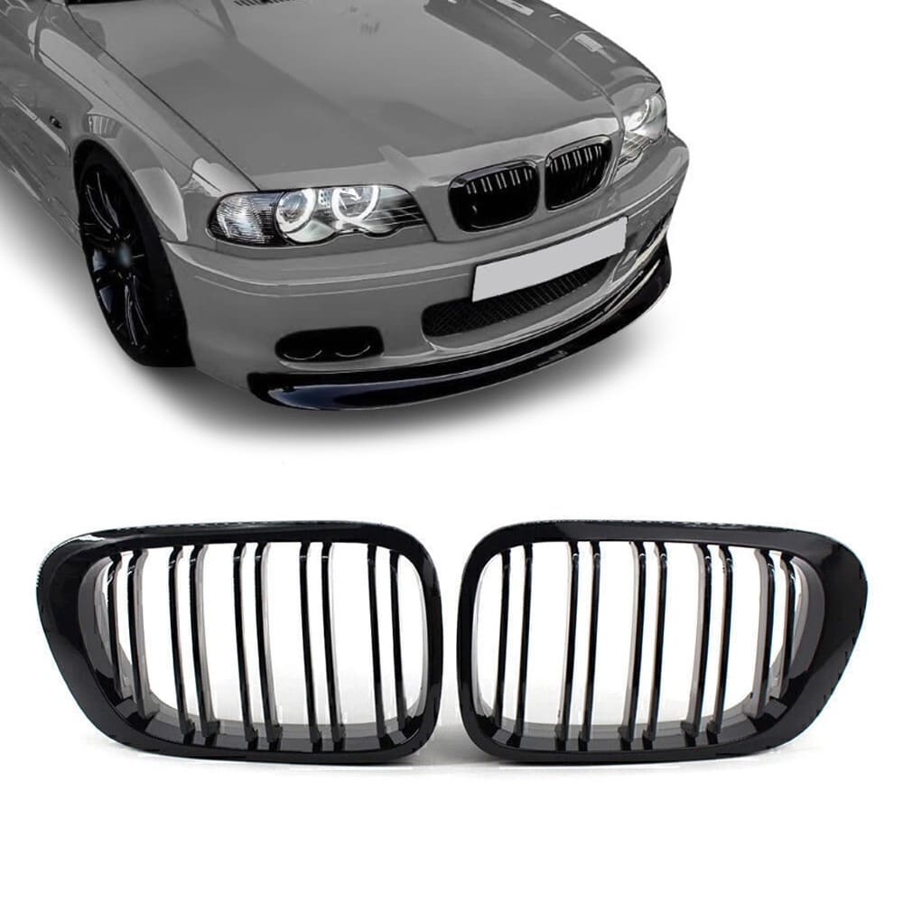 BMW E46 Pre, kiiltävän mustat munuaiset Coupe / Avoauto