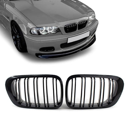 BMW E46 Pre, kiiltävän mustat munuaiset Coupe / Avoauto