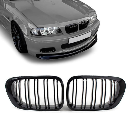BMW E46 Pre, kiiltävän mustat munuaiset Coupe / Avoauto