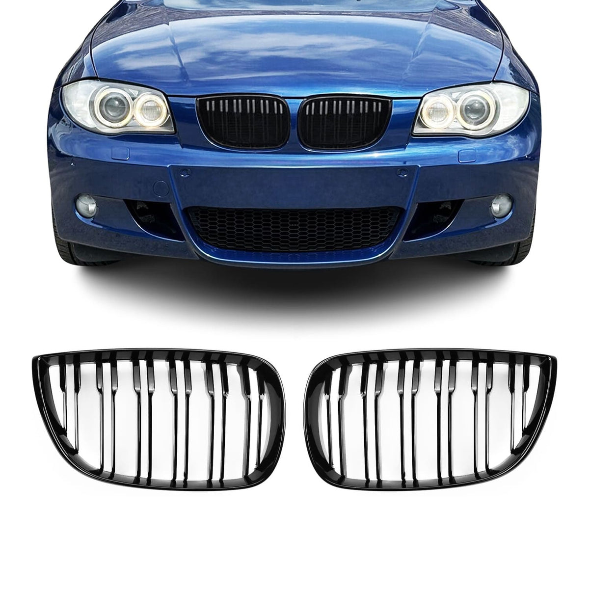 BMW E81 E82 E87 E88 M-look Kiiltävän mustat munuaiset