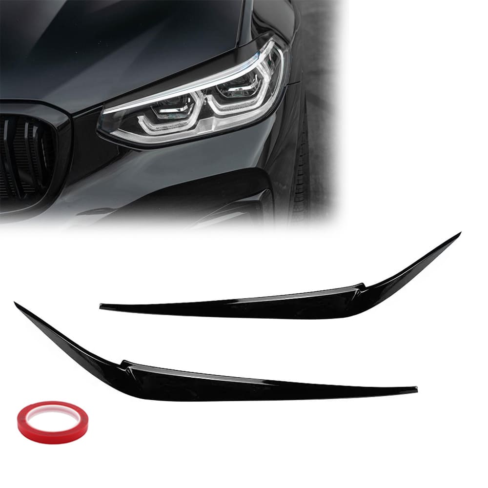 BMW G01 X3 / G02 X4 PRE Gloss Black Headlight Eyebrows