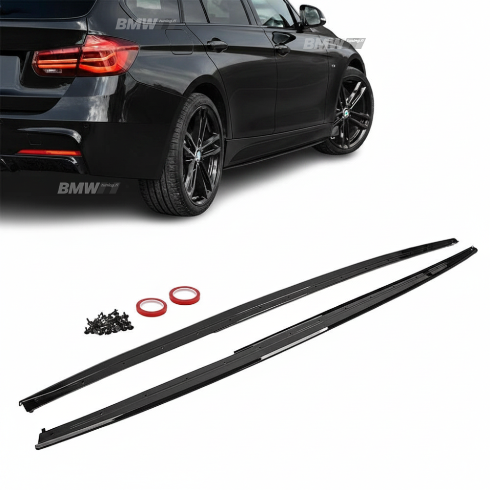 BMW F30 F31, M-Performance skirt inserts glossy black