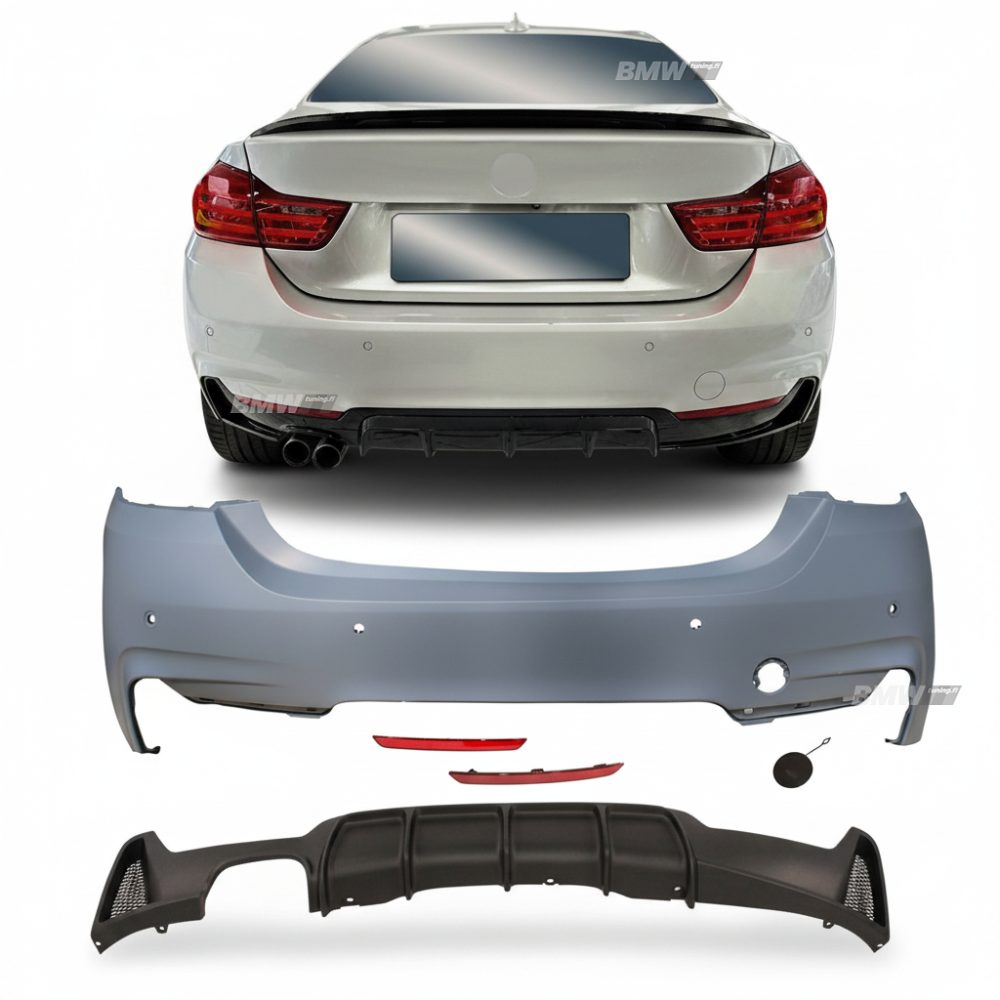 BMW F32 F33 F36 Sedan, M-sport look rear bumper, PDC