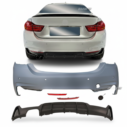 BMW F32 F33 F36 Sedan, M-sport look rear bumper, PDC