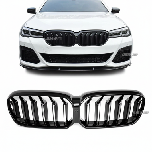 BMW G30 G31 LCI, M-look glossy black kidneys