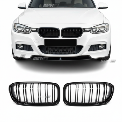 BMW F30 F31, M-look glossy black kidneys
