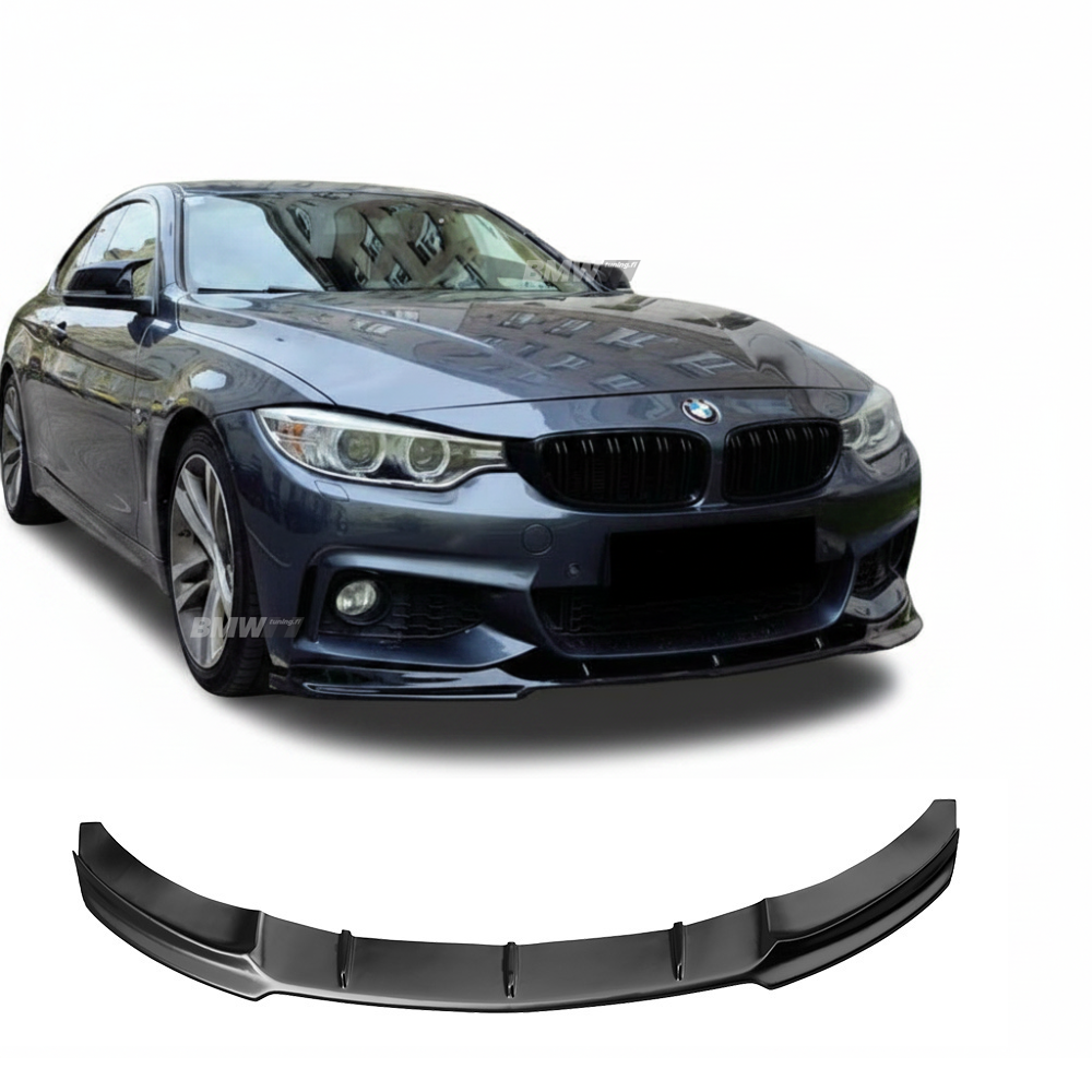 BMW F32 F33 F36 M-Sport Front Bumper Lip Gloss Black