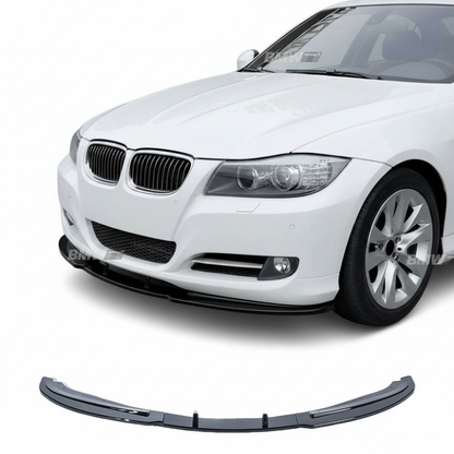 BMW E90 E91 LCI 08-11 Etupuskurin lippa kiiltävän musta vakio puskuriin
