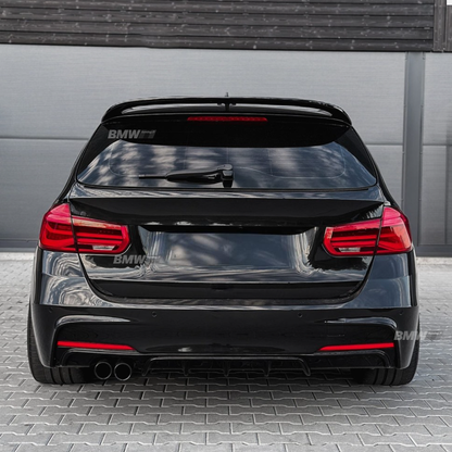 BMW F30 F31 M-Performance diffuser for M-Sport rear bumper, glossy black 