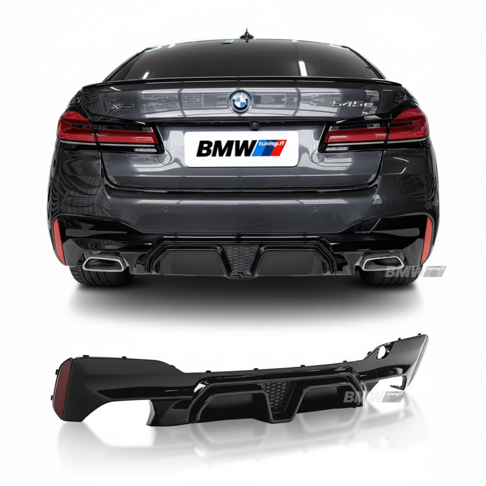 BMW G30 G31, M5 CS rear bumper diffuser glossy black