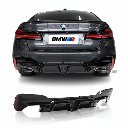 BMW G30 G31, M5 CS rear bumper diffuser glossy black