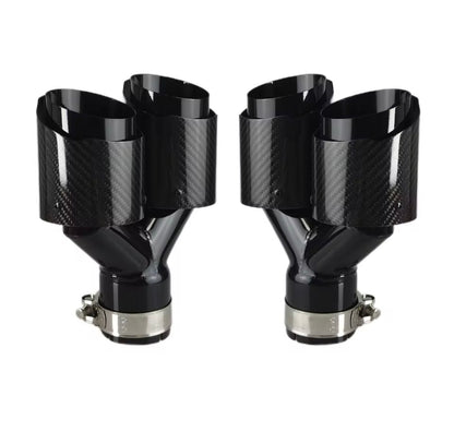 BMW yleismalliset hiilikuitu
putkenpäät 2+2 liitos 63,5mm ulostulo
2x89mm