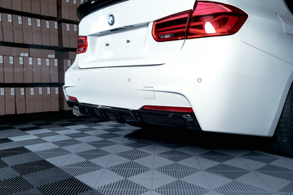 BMW F30 F31 M-Performance diffuser for M-Sport rear bumper, glossy black 