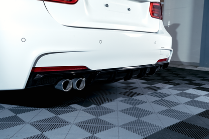 BMW F30 F31 M-Performance diffuser for M-Sport rear bumper, glossy black 