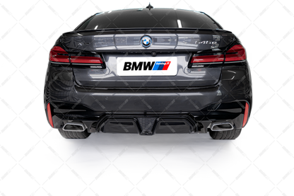 BMW G30 G31, M5 CS rear bumper diffuser glossy black