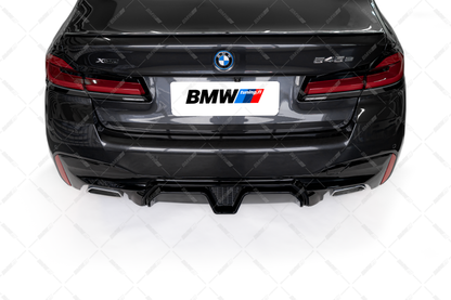 BMW G30 G31, M5 CS rear bumper diffuser glossy black