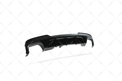 BMW F10 / F11, M-Performance look diffusori matta musta 2+2 ulostuloilla
