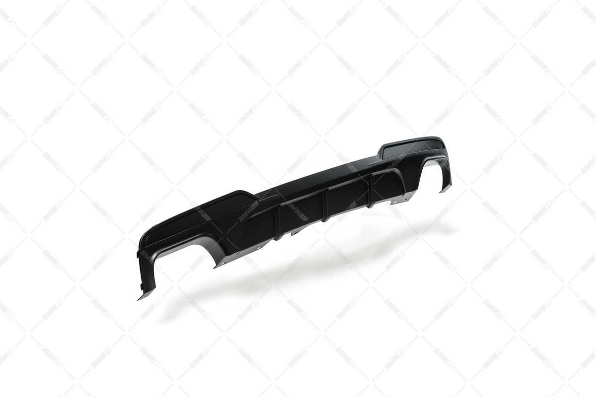 BMW F10 / F11, M-Performance look diffusori matta musta 2+2 ulostuloilla
