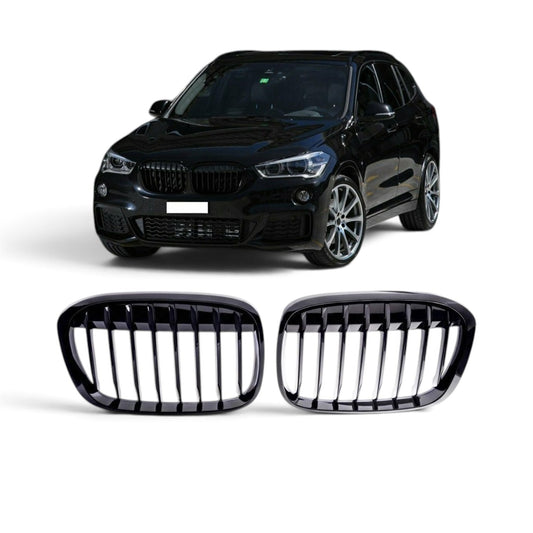 BMW F48 X1 Single Kidney Grilles, Gloss Black