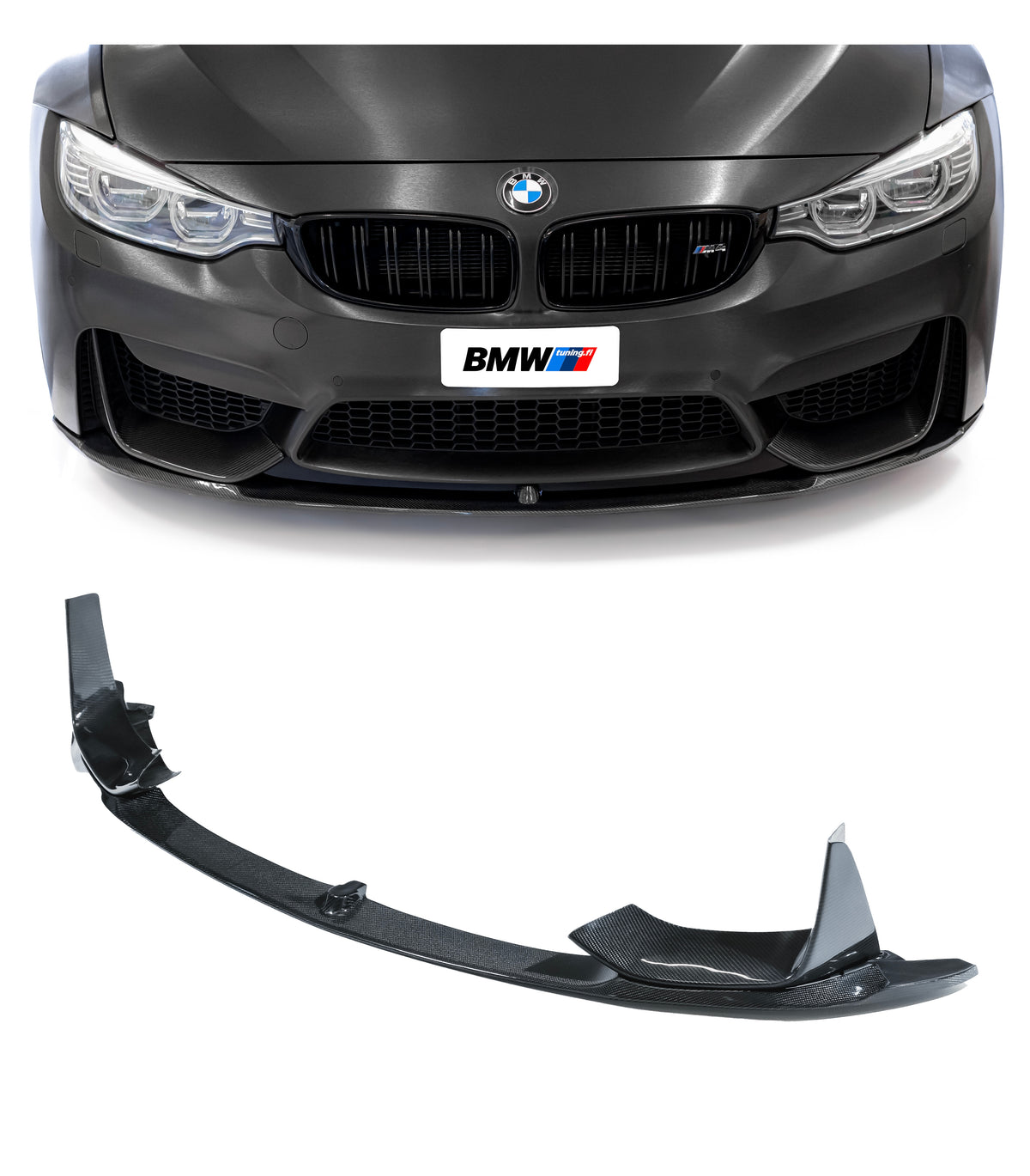 BMW F80 F82 F83 M3 M4, M-Performance look Etuspoileri aito hiilikuitu