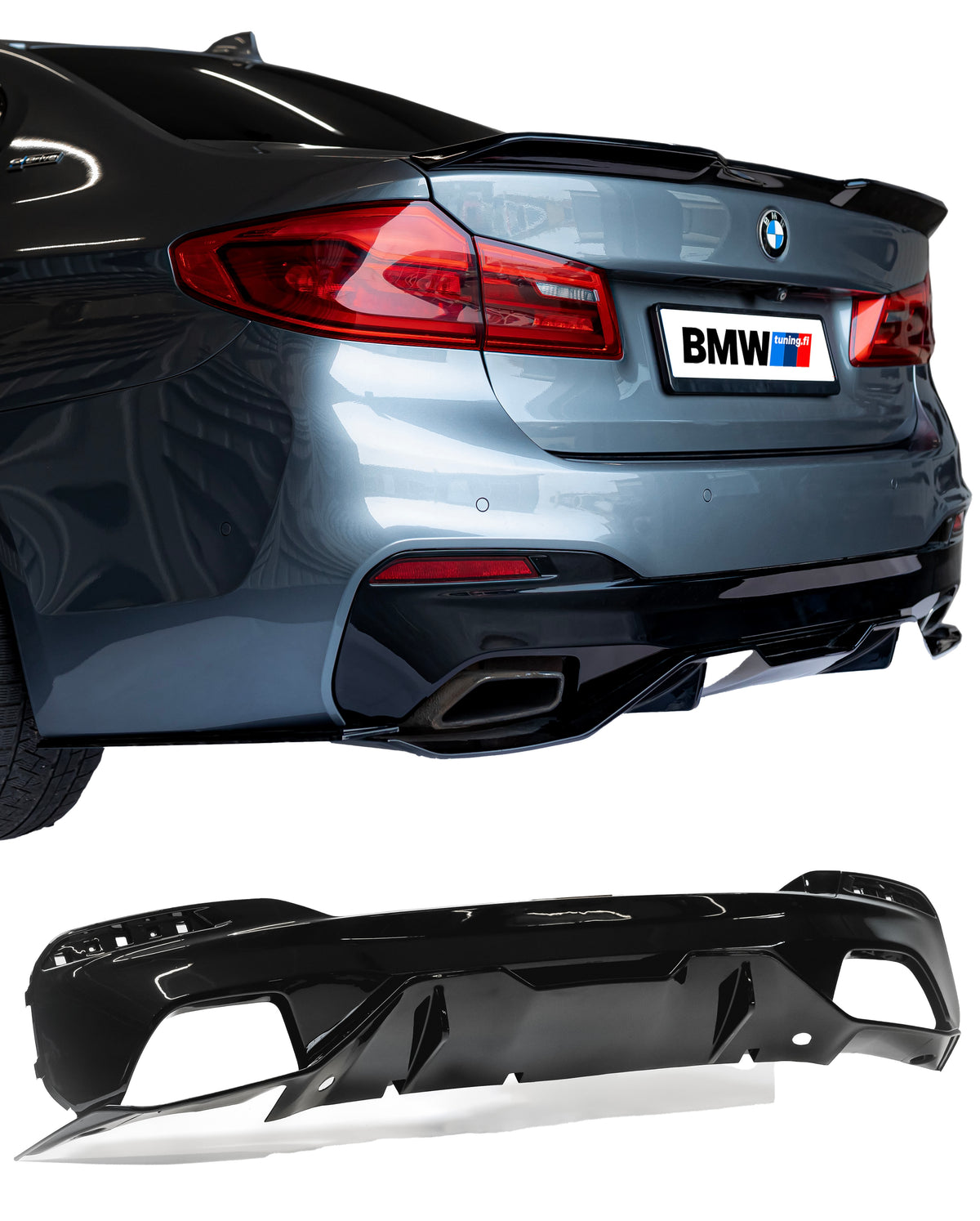 Bmw G30 G31 kiiltävän musta M-performance diffuusori