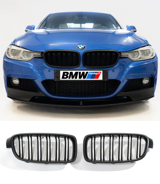 BMW F30 F31, M-look matte black kidneys