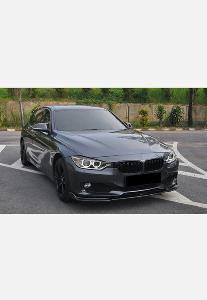 BMW F30 F31 LCI etupuskurin lippa kiiltävän musta vakio puskuriin