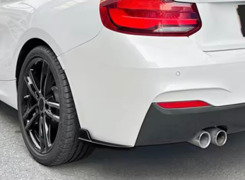 BMW F22 F23, Rear bumper gloss
 black additional pieces, corner splitters