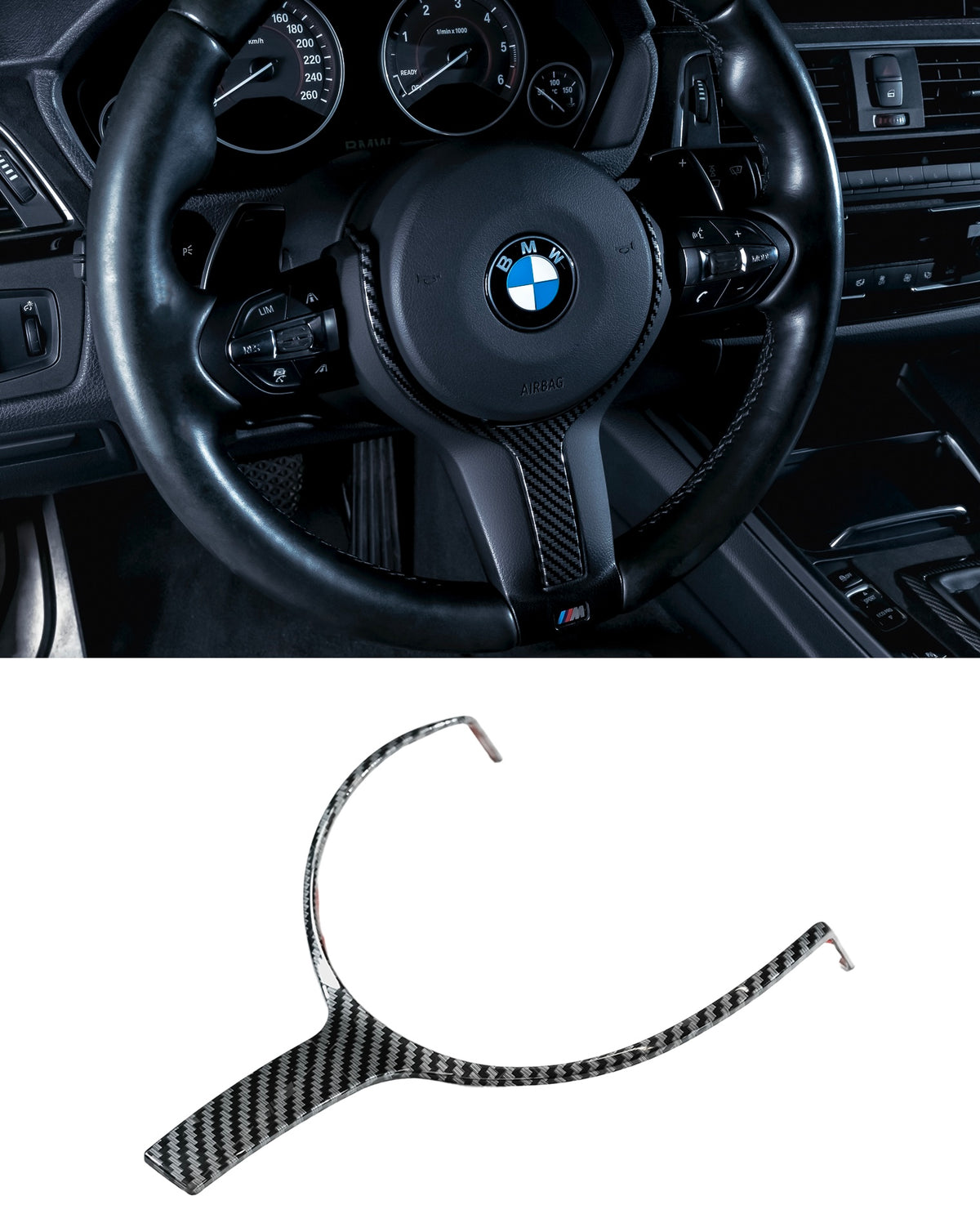 BMW F-series carbon look steering wheel cover M-sport