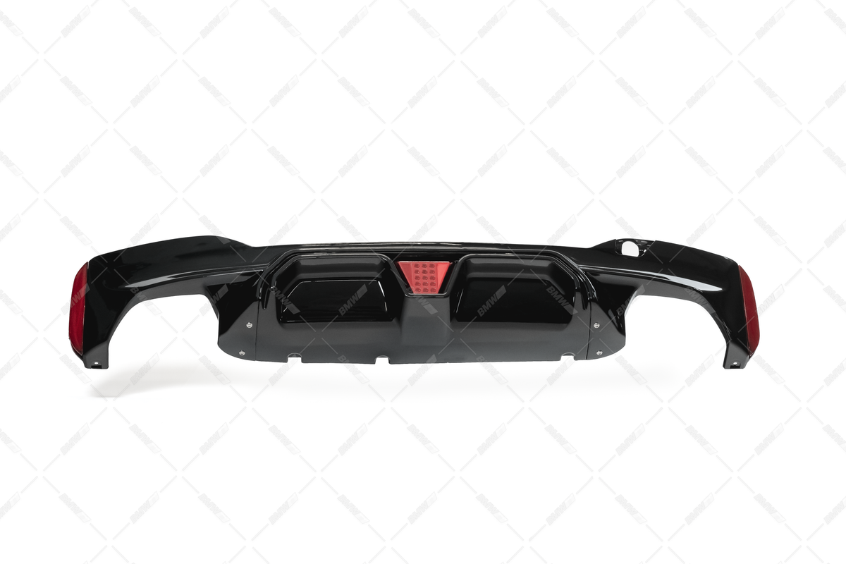 BMW G30 G31, CS rear bumper diffuser glossy black with brake light