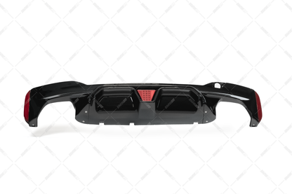 BMW G30 G31, CS rear bumper diffuser glossy black with brake light