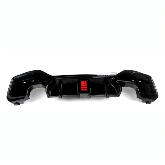 BMW F20 F21 LCI rear bumper diffuser with brake light glossy
 black