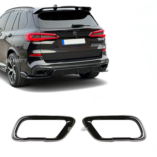 BMW X5 G05 X6 X7 2018 → Putkenpäiden kiiltävän mustat kuoret