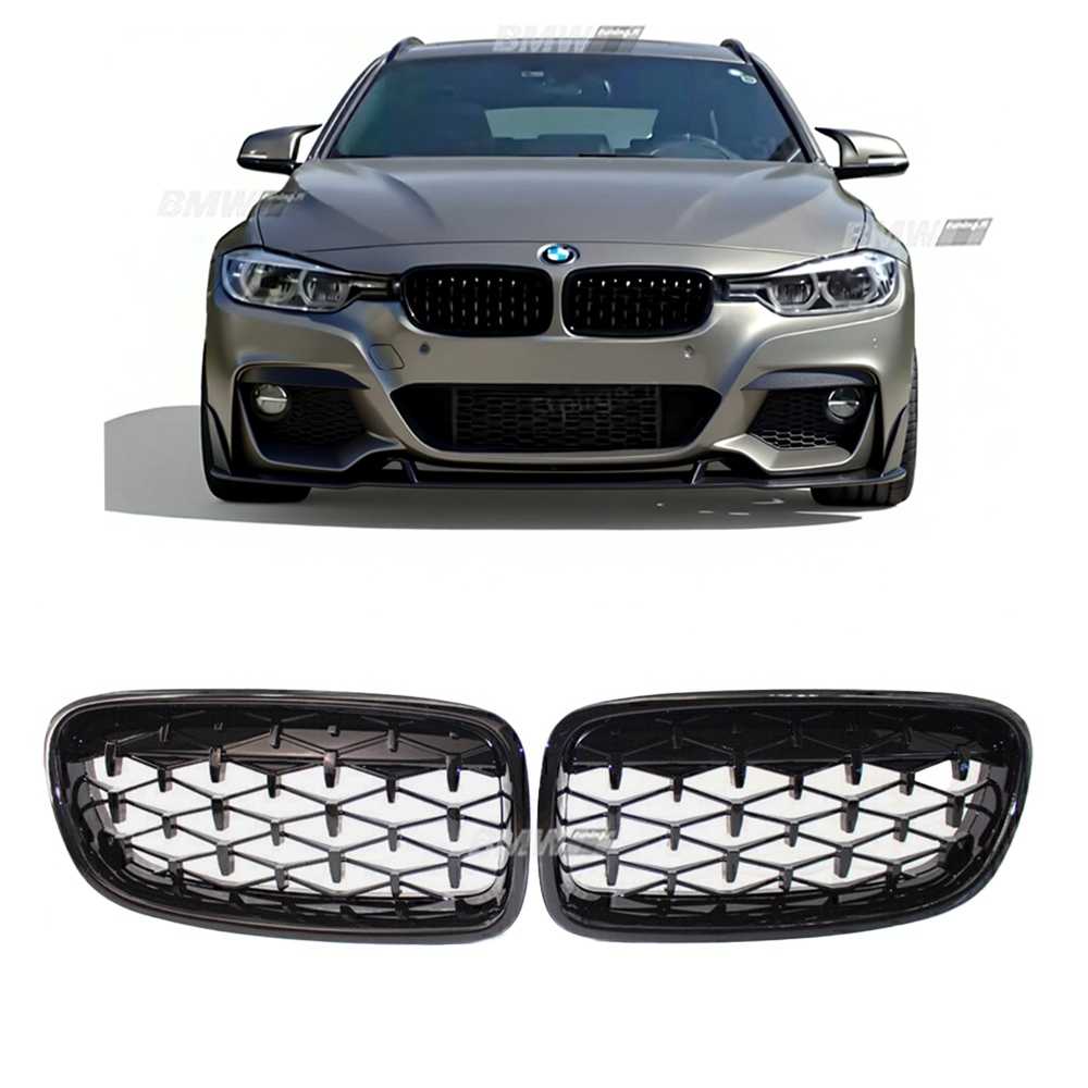 BMW F30 F31, Glossy
 black Diamond kidneys