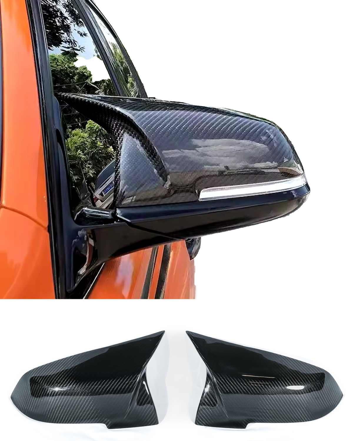 BMW F20/F21, F22/F23 F30 F31, F32 F33, F36, M-Look mirror caps genuine carbon fiber