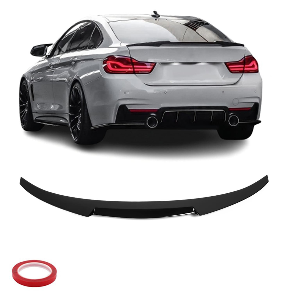 BMW F36 kiiltävän musta M4-Look takaspoileri