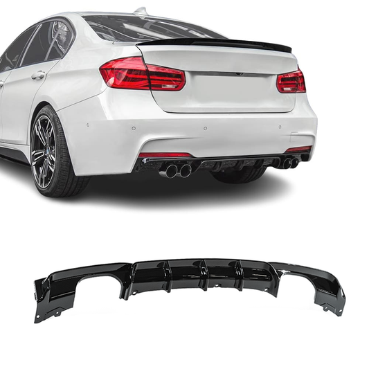BMW F30 F31 M-Performance diffuusori M-Sport takapuskuriin 2+2 putkenpäille