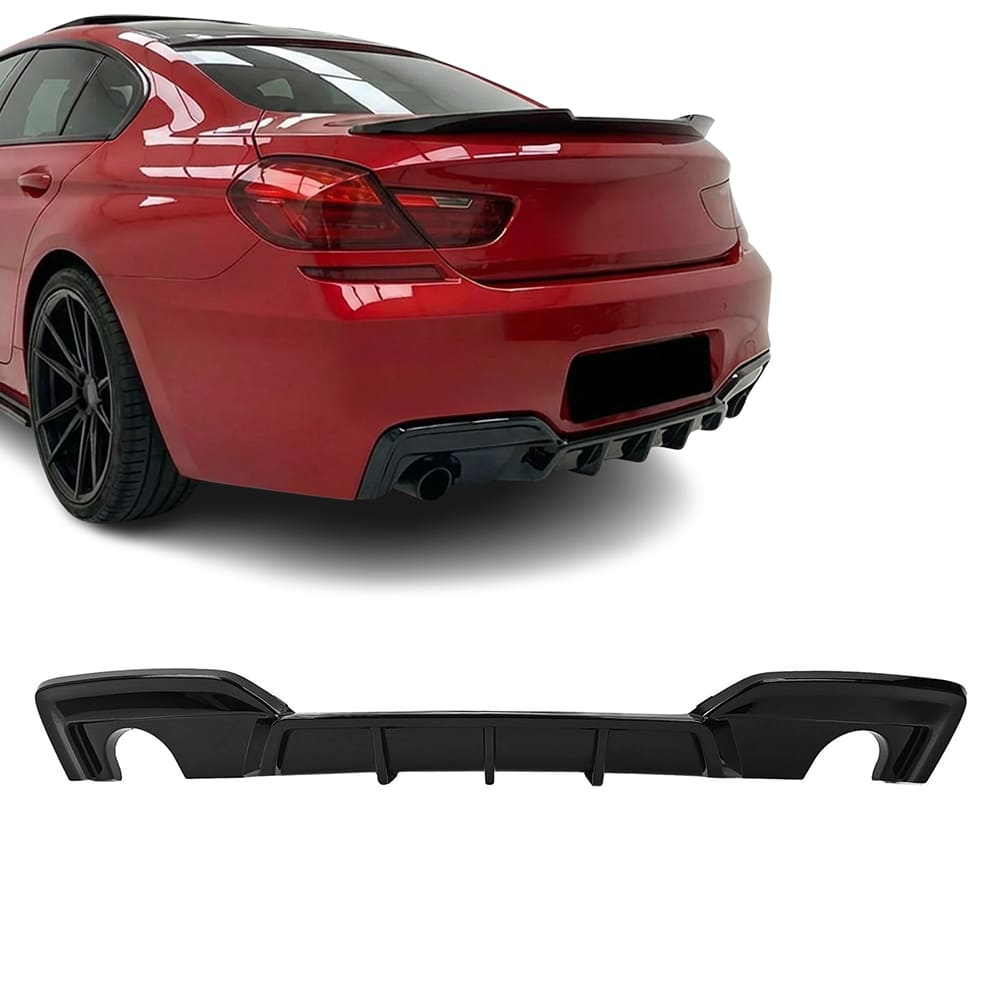 BMW F06 F12 F13 Takadiffuusori kiiltävän musta tuplaulostuloilla