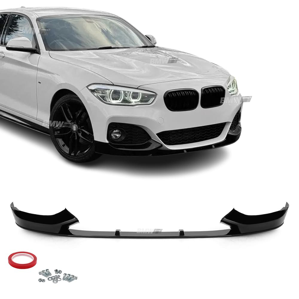 BMW F20 F21 LCI, Gloss Black M-Performance Front Bumper Lip (Reinforced)