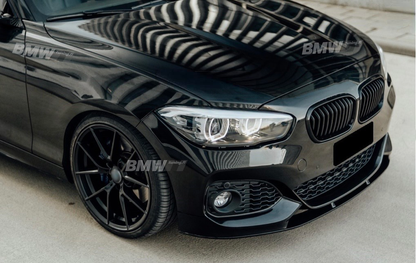 BMW F20 F21 LCI, Gloss Black M-Performance Front Bumper Lip (Reinforced)
