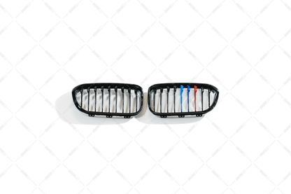 BMW E81 E82 E87 E88 LCI, Glossy black / M-color kidneys