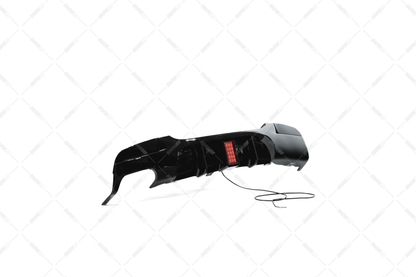 BMW E90 E91 05-11 M-Performance rear bumper diffuser with brake light glossy black